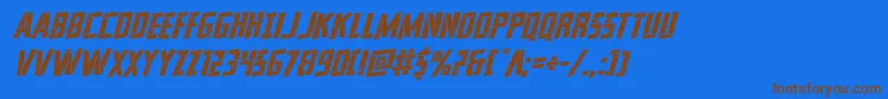 franknplankrotal Font – Brown Fonts on Blue Background