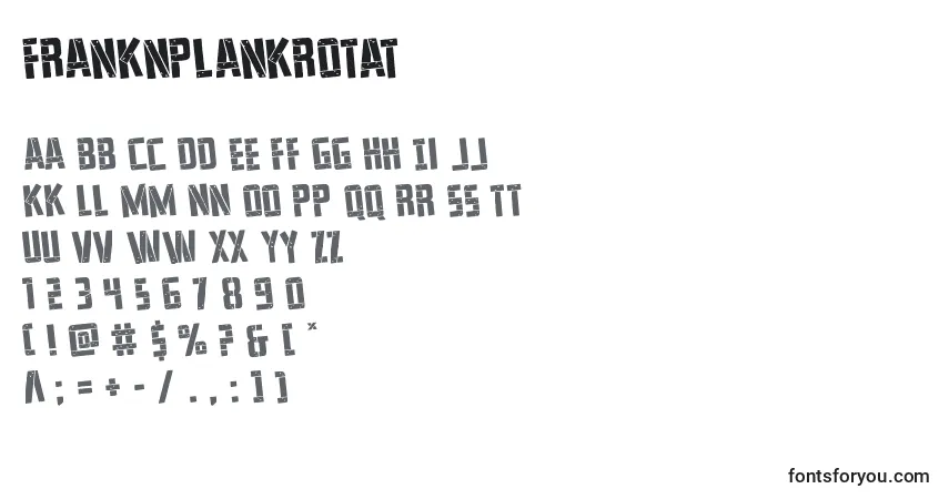Schriftart Franknplankrotat – Alphabet, Zahlen, spezielle Symbole