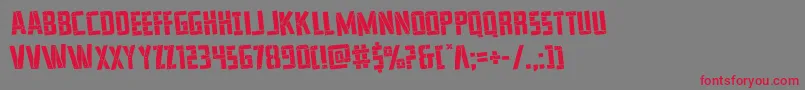 フォントfranknplankrotat – 赤い文字の灰色の背景