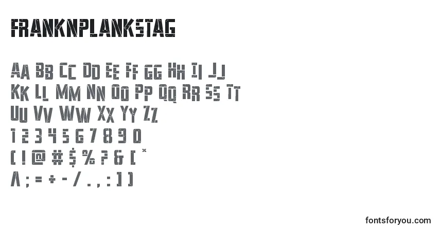 A fonte Franknplankstag – alfabeto, números, caracteres especiais