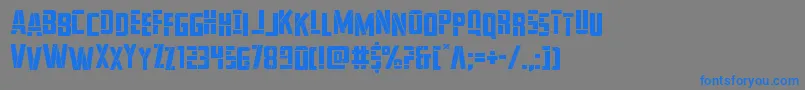 フォントfranknplankstag – 灰色の背景に青い文字