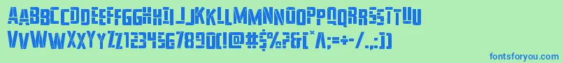 フォントfranknplankstag – 青い文字は緑の背景です。