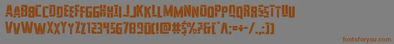 フォントfranknplankstag – 茶色の文字が灰色の背景にあります。