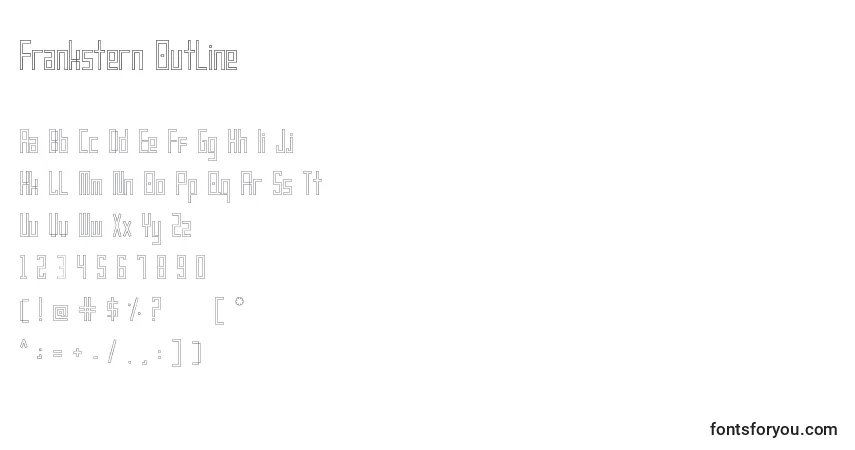 Шрифт Frankstern Outline – алфавит, цифры, специальные символы