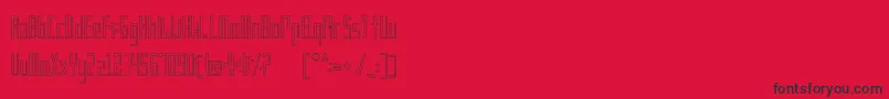 フォントFrankstern Outline – 赤い背景に黒い文字