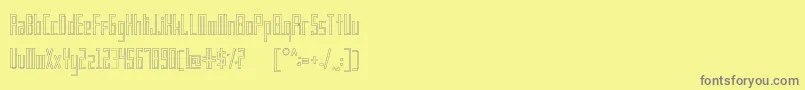 Weitere Informationen zur Frankstern Outline-Schriftart Frankstern Outline-Schriftart – Graue Schriften auf gelbem Hintergrund