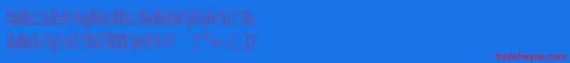 Frankstern Outline Font – Red Fonts on Blue Background