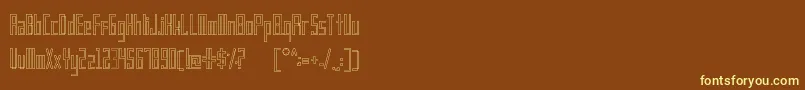 Fonte Frankstern Outline – fontes amarelas em um fundo marrom