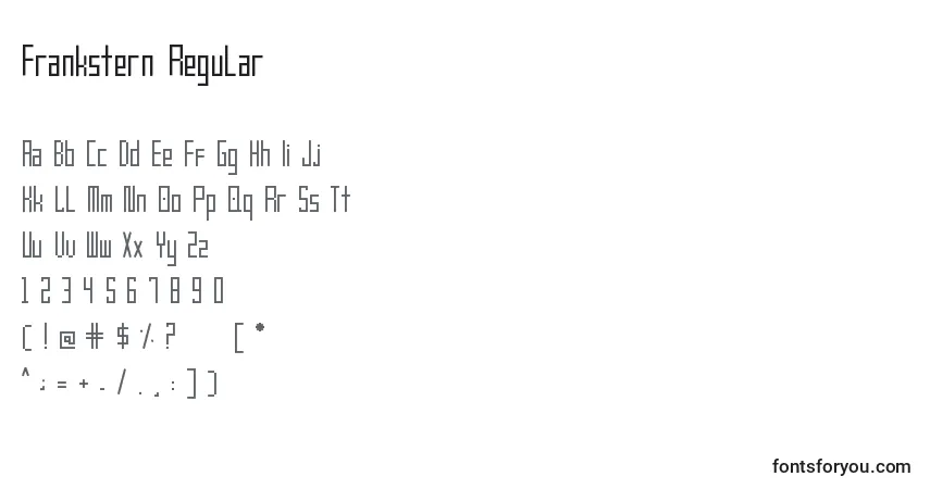 Шрифт Frankstern Regular – алфавит, цифры, специальные символы