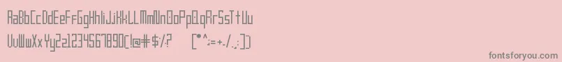 Frankstern Regular-fontti – harmaat kirjasimet vaaleanpunaisella taustalla