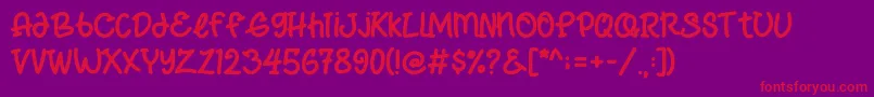 フォントFrappe Latte – 紫の背景に赤い文字