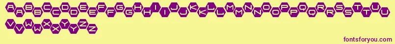 frau hex Font – Purple Fonts on Yellow Background