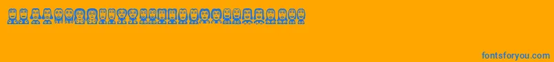 Frauen Font – Blue Fonts on Orange Background