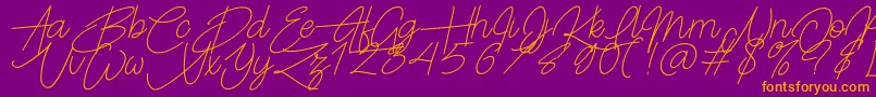 Frayhord Personal Use Font – Orange Fonts on Purple Background