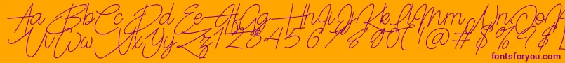 Frayhord Personal Use Font – Purple Fonts on Orange Background
