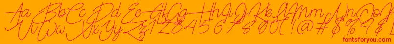 Frayhord Personal Use Font – Red Fonts on Orange Background