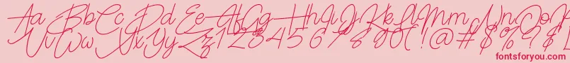 Frayhord Personal Use-Schriftart – Rote Schriften auf rosa Hintergrund