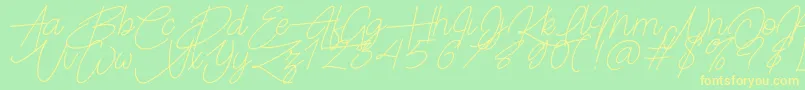 Frayhord Personal Use Font – Yellow Fonts on Green Background