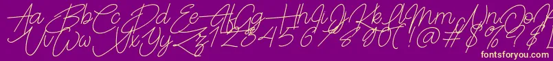 Frayhord Personal Use Font – Yellow Fonts on Purple Background