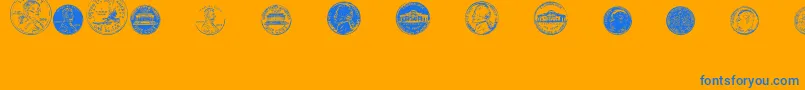 DjCoinage-fontti – siniset fontit oranssilla taustalla