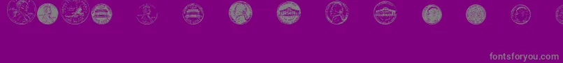 Czcionka DjCoinage – szare czcionki na fioletowym tle