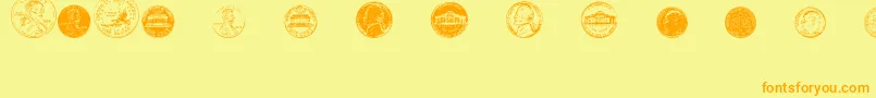 Police DjCoinage – polices orange sur fond jaune