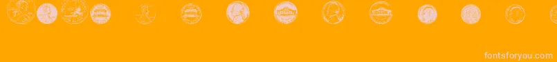 Police DjCoinage – polices roses sur fond orange