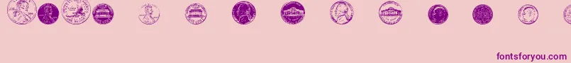 Fonte DjCoinage – fontes roxas em um fundo rosa