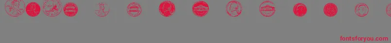 DjCoinage Font – Red Fonts on Gray Background