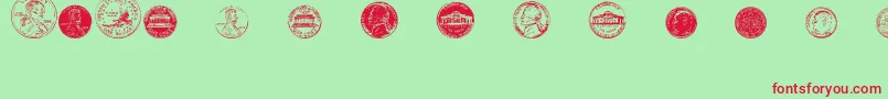 fuente DjCoinage – Fuentes Rojas Sobre Fondo Verde
