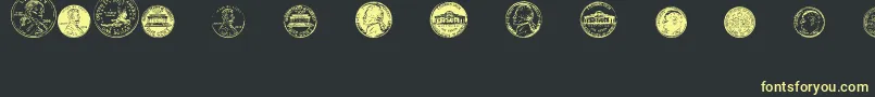 DjCoinage-fontti – keltaiset fontit mustalla taustalla