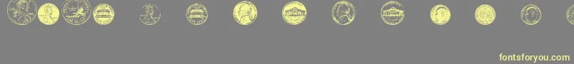 Шрифт DjCoinage – жёлтые шрифты на сером фоне