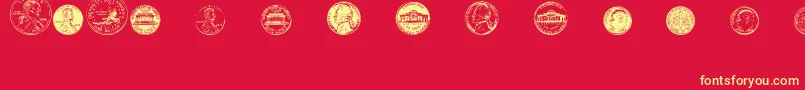 DjCoinage Font – Yellow Fonts on Red Background