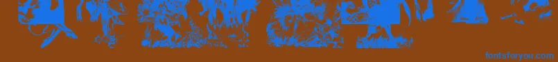 FrazettaBats1 Font – Blue Fonts on Brown Background