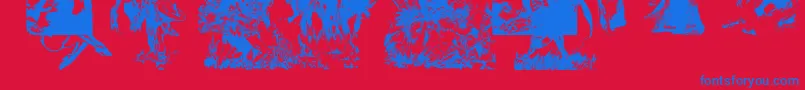 Police FrazettaBats1 – polices bleues sur fond rouge