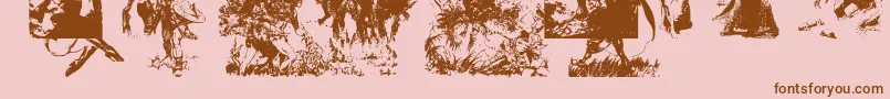 fuente FrazettaBats1 – Fuentes Marrones Sobre Fondo Rosa