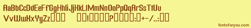 FREAGN  -fontti – ruskeat fontit keltaisella taustalla