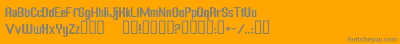 FREAGN  -fontti – harmaat kirjasimet oranssilla taustalla