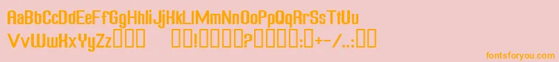 フォントFREAGN   – オレンジの文字がピンクの背景にあります。