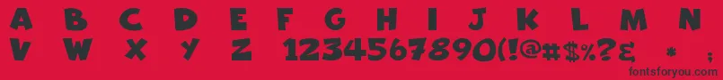 Freakomix Font – Black Fonts on Red Background