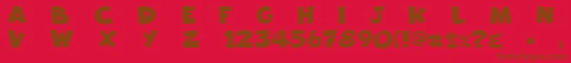 Weitere Informationen zur Freakomix-Schriftart Freakomix-Schriftart – Braune Schriften auf rotem Hintergrund