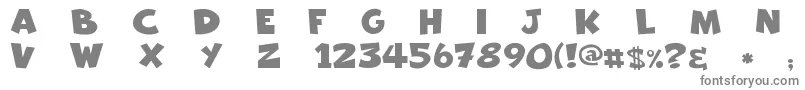 Freakomix-fontti – harmaat kirjasimet valkoisella taustalla