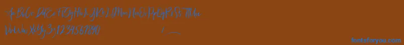 Freaks Font – Blue Fonts on Brown Background