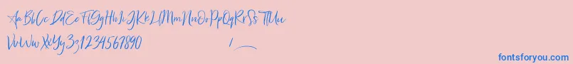 Freaks Font – Blue Fonts on Pink Background
