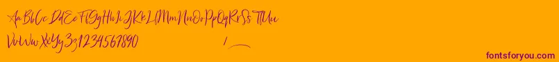 Freaks Font – Purple Fonts on Orange Background