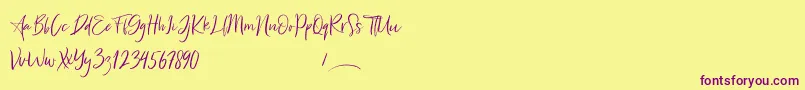 Freaks Font – Purple Fonts on Yellow Background
