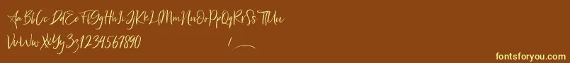 Freaks Font – Yellow Fonts on Brown Background