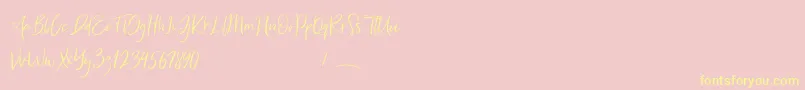 Freaks Font – Yellow Fonts on Pink Background