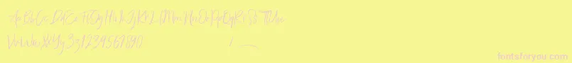 Freaks Font – Pink Fonts on Yellow Background