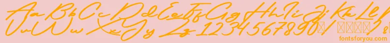 FrederickFree Font – Orange Fonts on Pink Background